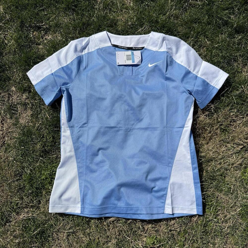 Nike Womens Vapor Button Softball Jersey Blue Size M Women
